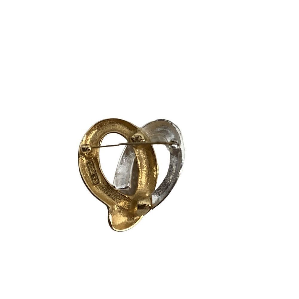 Vintage Gold and Silver Heart Brooch by E. Pearl